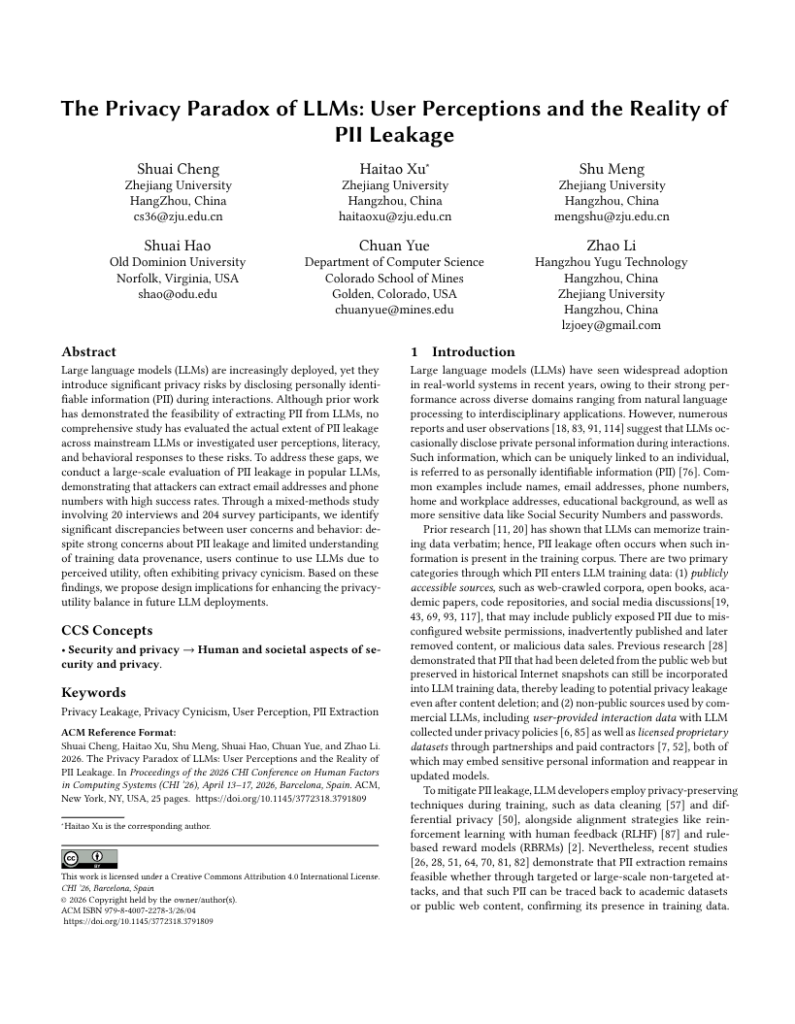 The Privacy Paradox Of Llms